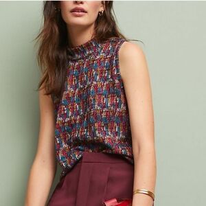 Anthropologie Akemi + Kin Petra Mock Neck Top Size Medium